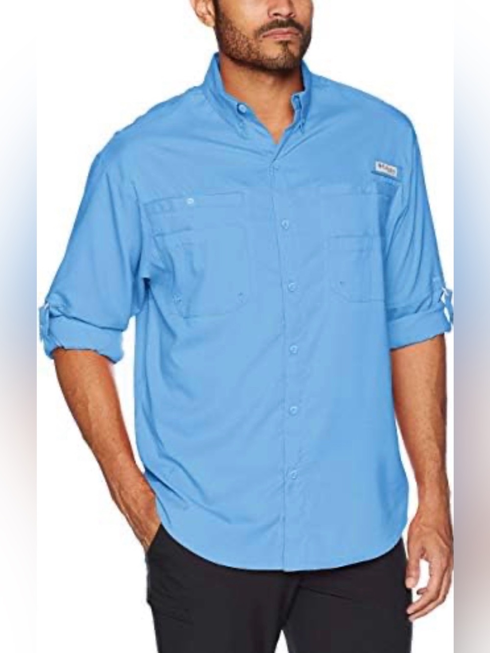 Columbia Men’s Blue Roll Tap Sleeve UV Shirt